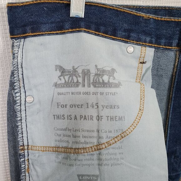 Levis 505 Mens Size W40 L32 Jeans Denim 100% Cotton Straight Leg Pockets Blue - Picture 4 of 9